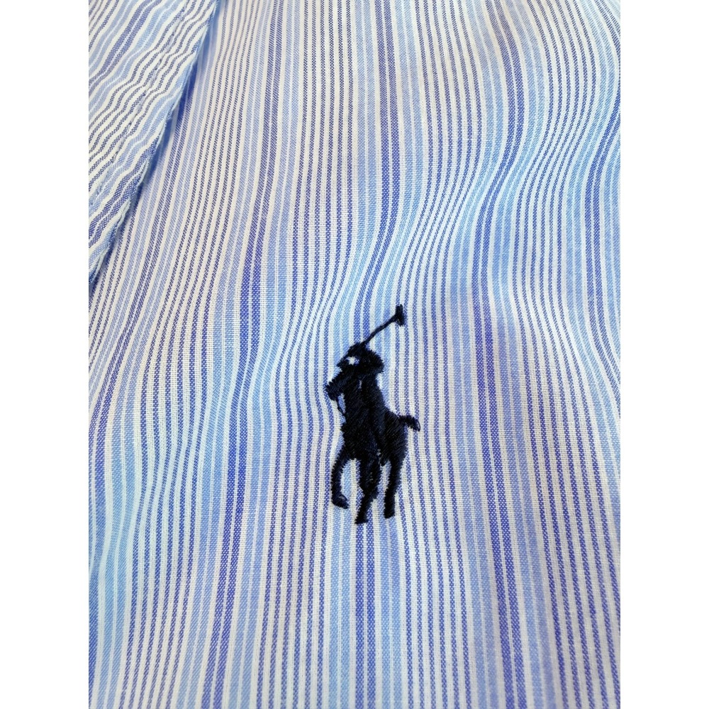 Polo Ralph Lauren Robe Men L/XL Blue Striped Cotton Sleepwear Loungewear - Picture 6 of 13